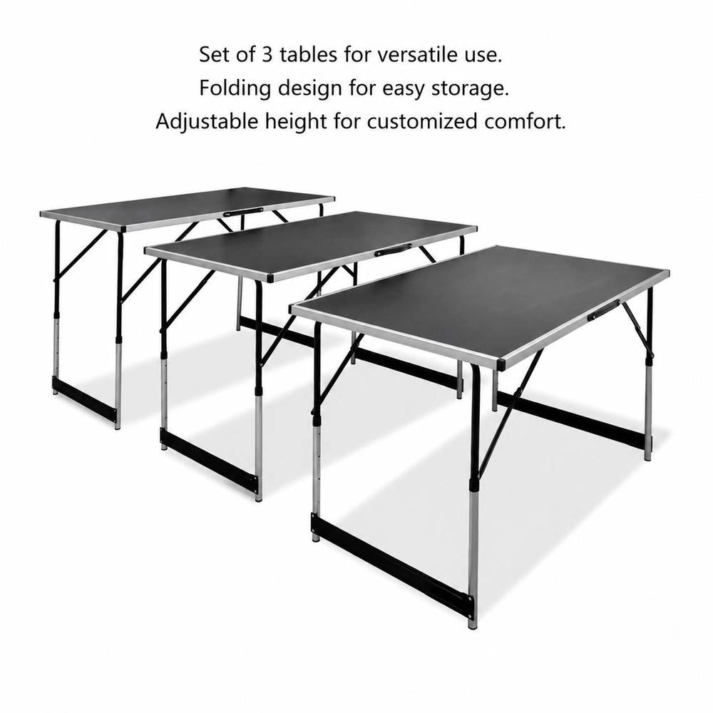 Wallpapering Tables 3 Pcs. Foldable, Height-adjustable