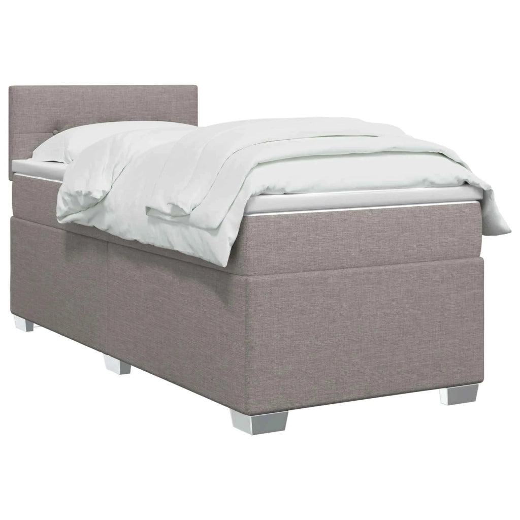 Letto con Box Spring, Materasso e LED Tortora 100 x 200 cm 3451879
