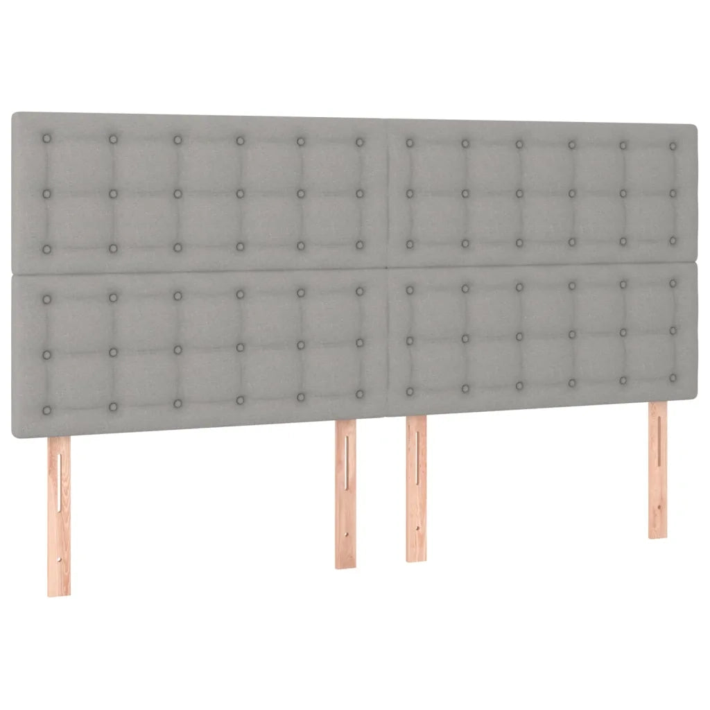 Testiera | Testata Grigio Chiaro 160x5x118/128 cm Tessuto