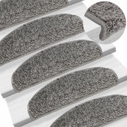 Tappetini per scale 15 pz 65x21x4 cm Grigio Semicircolari Grandi 133900