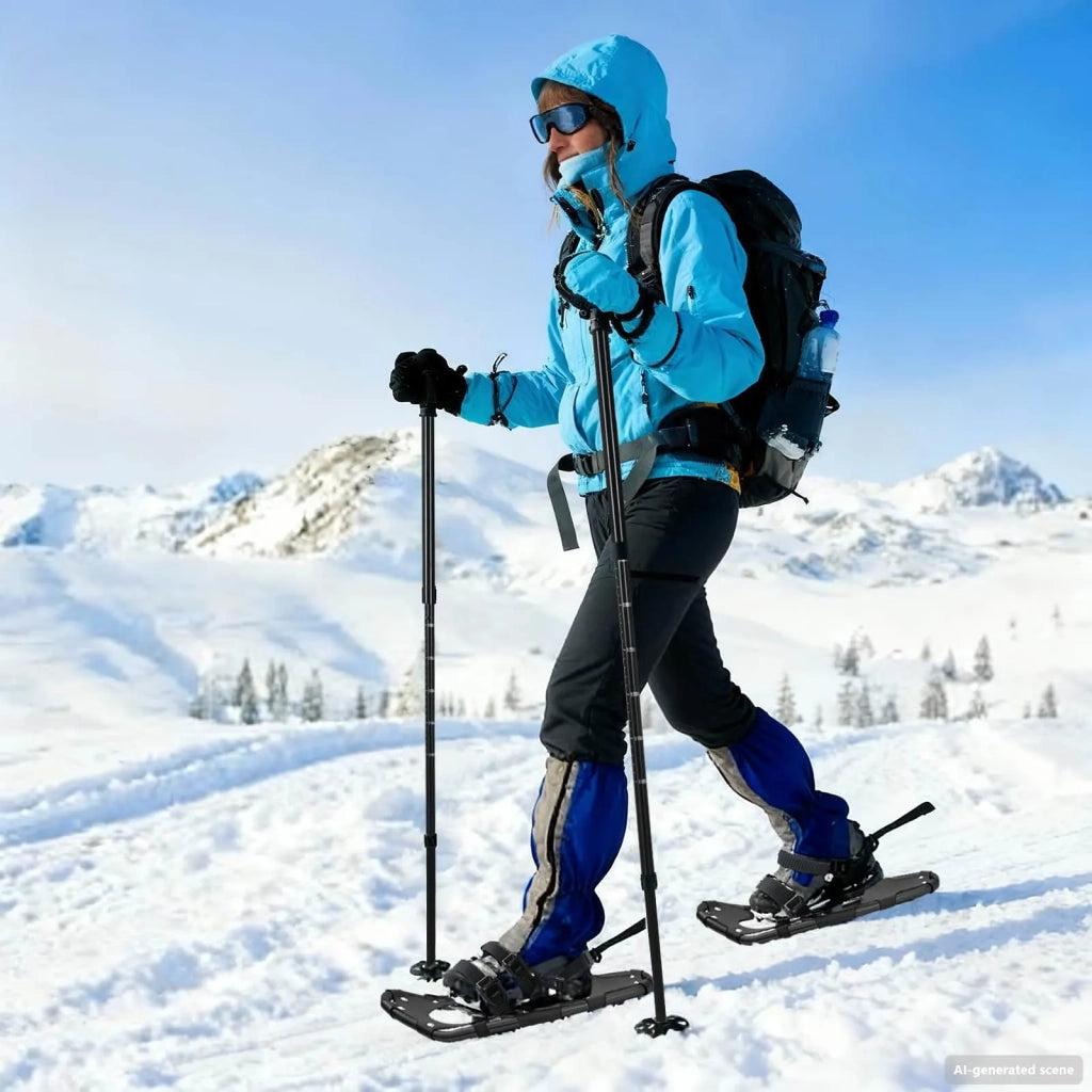 Racchette da neve 3 in 1 con bastoni da trekking Nero CFW6170891
