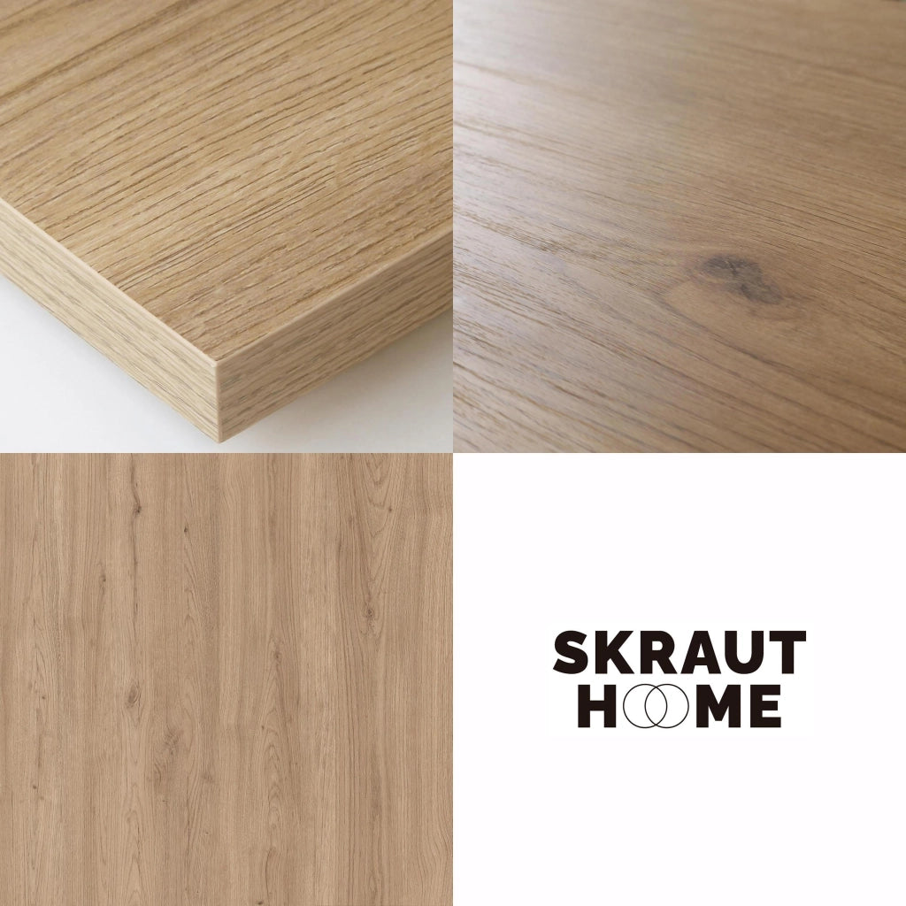 Consolle allungabile, 180x90x77cm, Per 8 persone, Tavolo da pranzo, colore Rovere RF2624