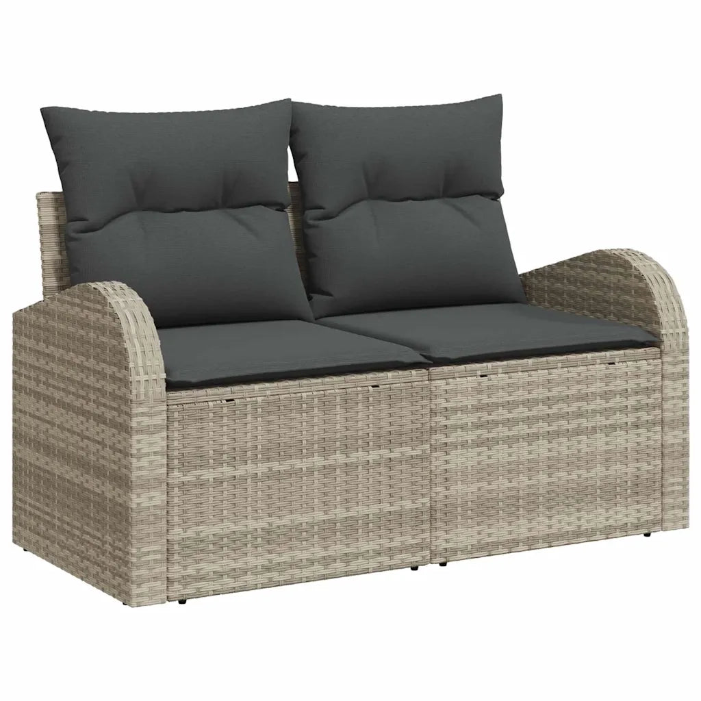Set di divani con cuscino 6 pcs Grigio chiaro Poliestere 3346052