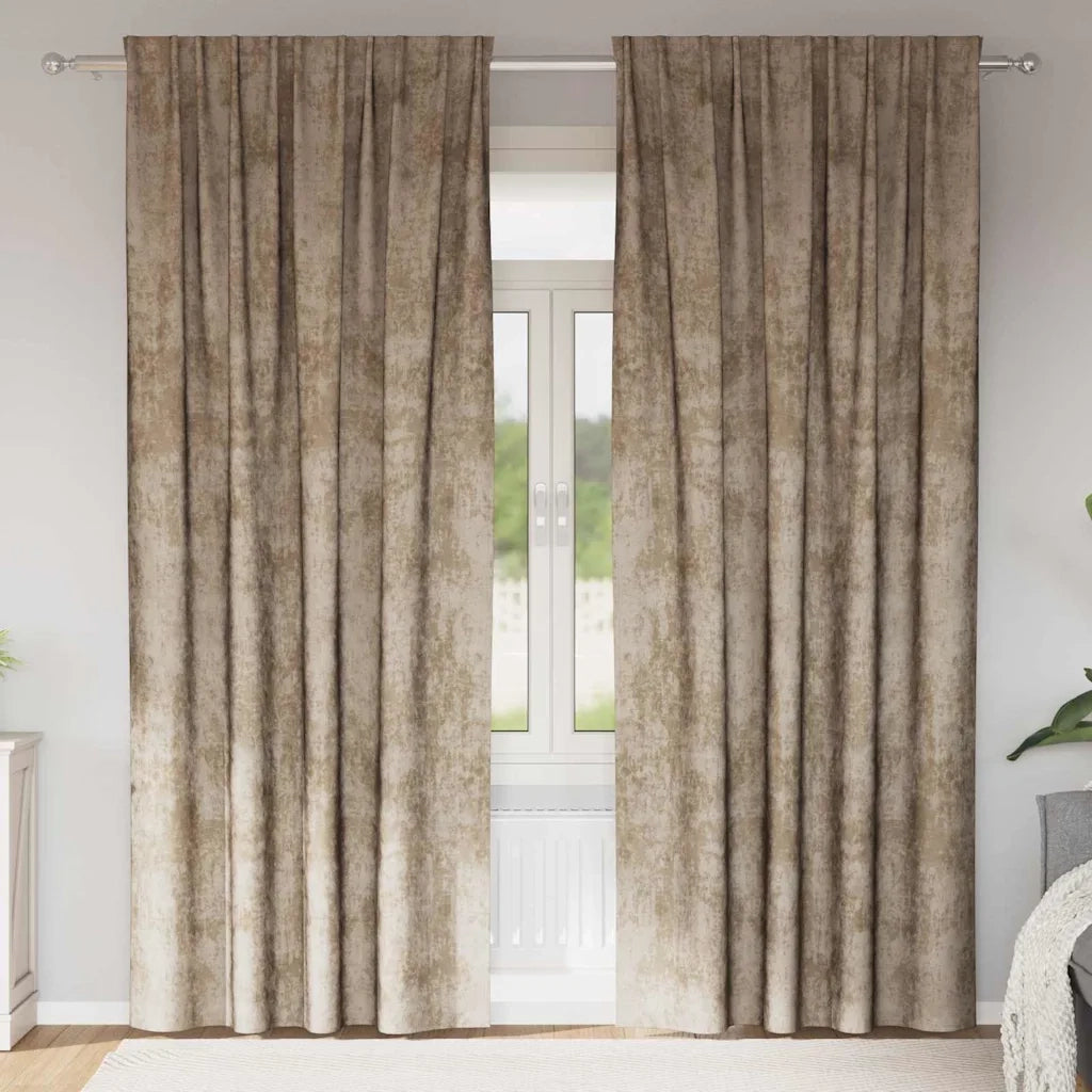 Tende in Velluto con tende 2 pcs Champagne 260 x 140 cm Velluto 4107712