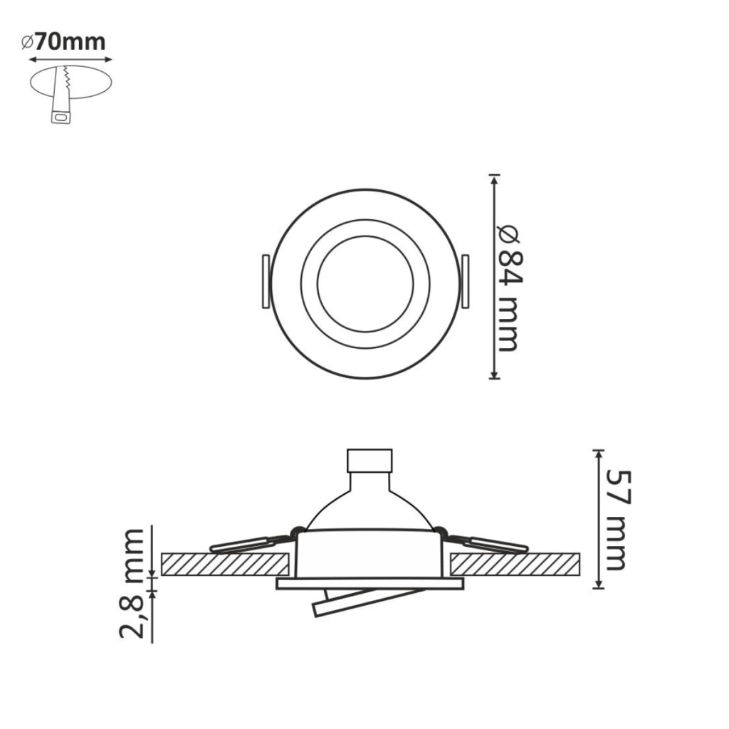 Faretto da incasso LED tondo argento GU10 Polux SUN