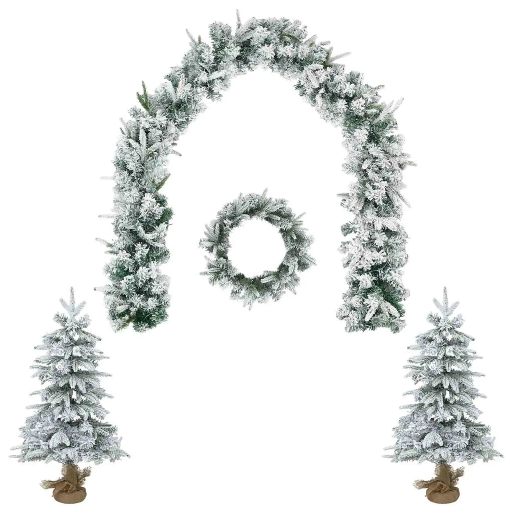 Albero di Natale Mini 90 cm PVC e PE Verde e Bianco 3468442