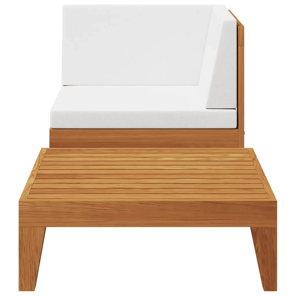Set Divani da Giardino 2 pz con Cuscini in Massello d'Acacia