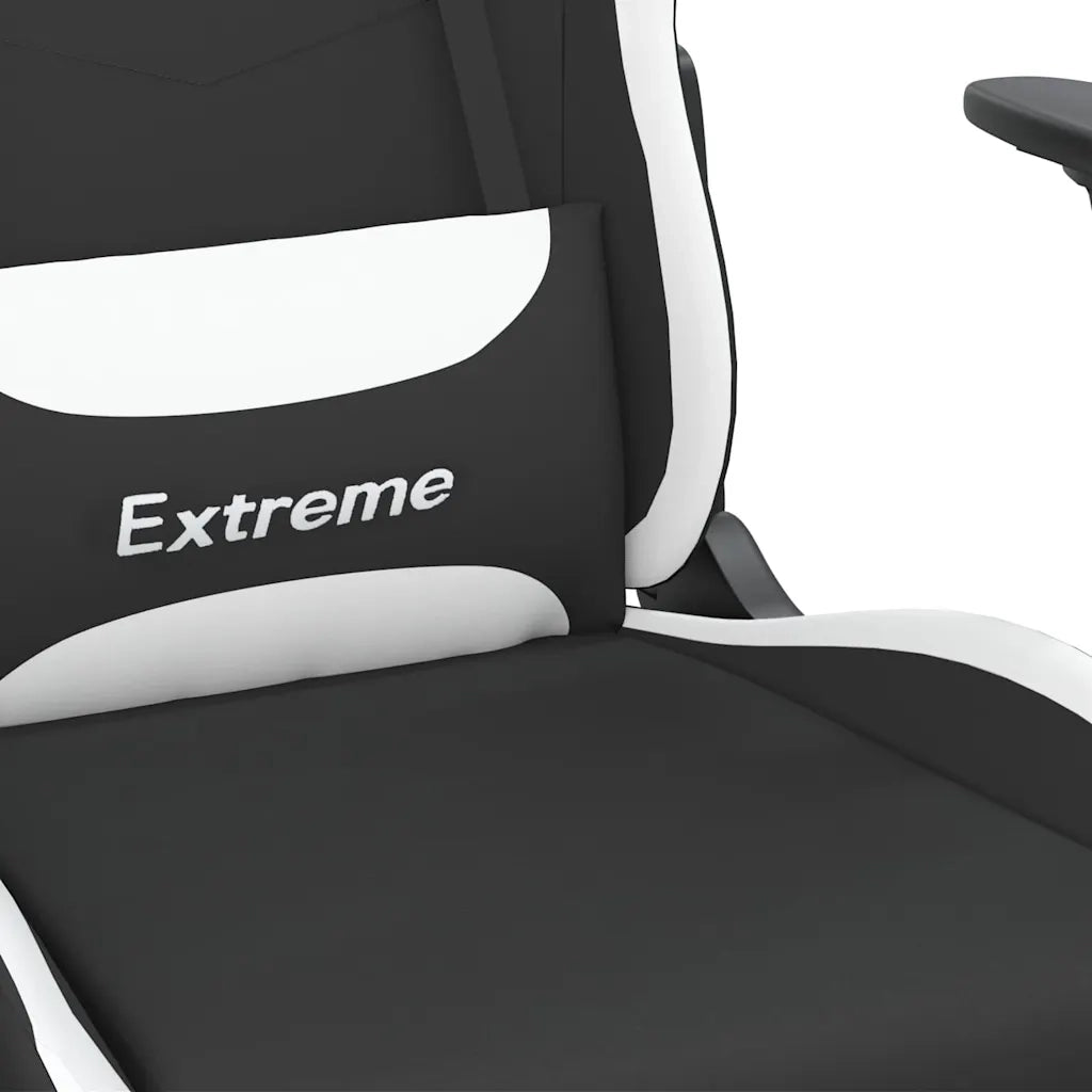 Sedia da Gaming Nero e Bianco in Tessuto 345477