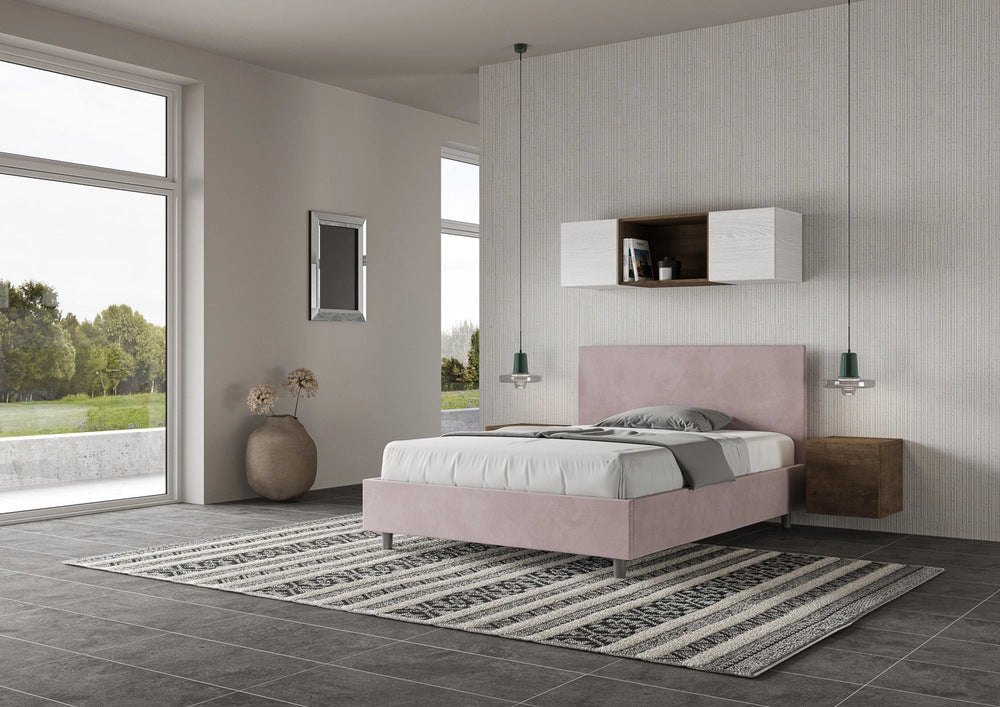 Letto Matrimoniale Extra Large 190x190 cm con Rete Adele Glicine