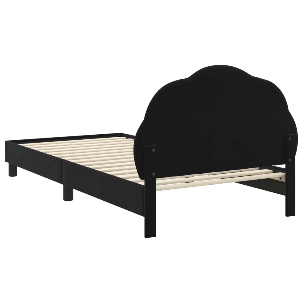 Struttura letto bambini con testata Nero 80 x 200 cm Velluto 42010910