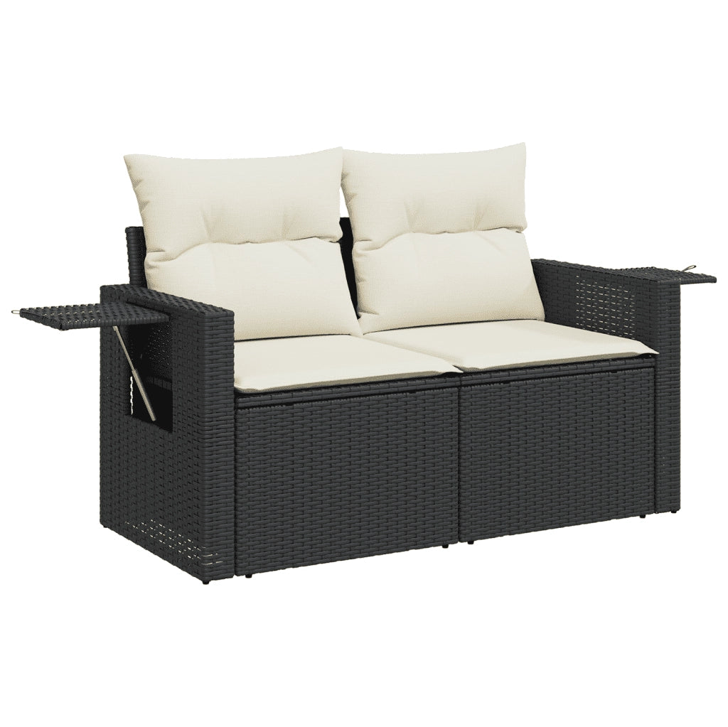 Set Divani da Giardino con Cuscini 7pz Nero Polyrattan 3256910