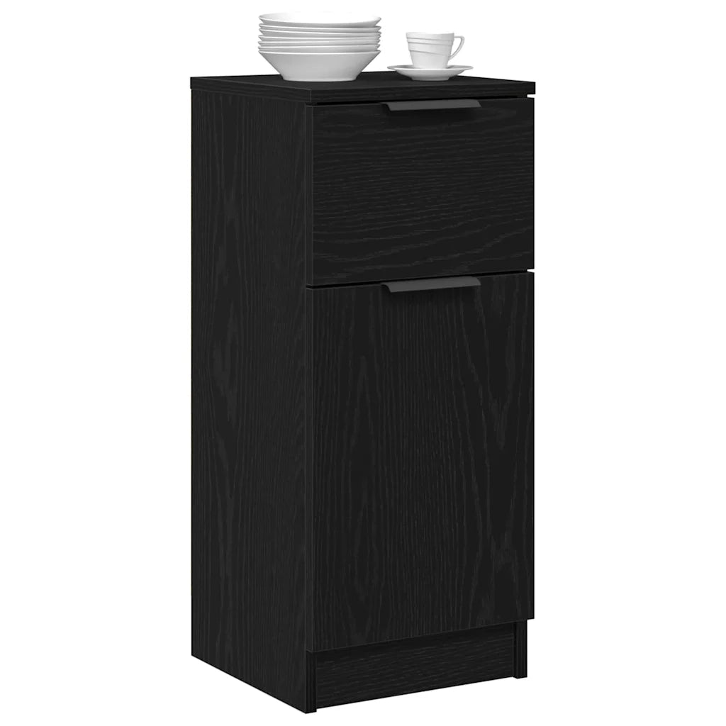 Credenza 2 pcs Rovere Nero 30 x 30 x 70 cm Legno multistrato 862773