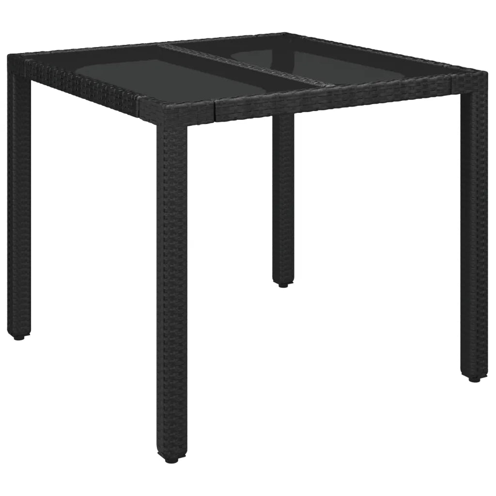 Set da Pranzo da Giardino 5 pz Nero con Cuscini in Polyrattan 3185065