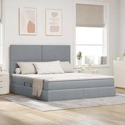 Letto con contenitore LED e materasso Grigio Chiaro 3372363