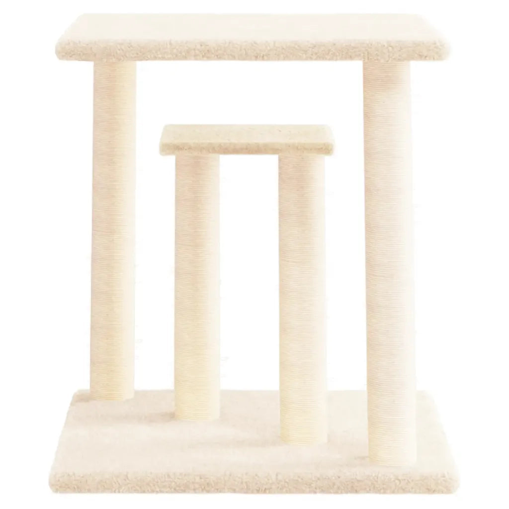 Pali Tiragraffi per Gatti con Piattaforme Crema 50 cm 172043