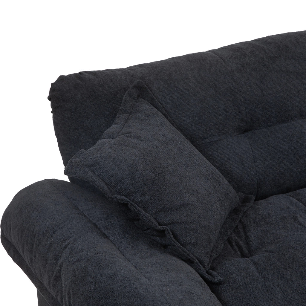 Divano 2 posti in Chenille 213x89 cm con cuscini doppio strato (Memory Foam e molle insacchettate) per soggiorni e uffici