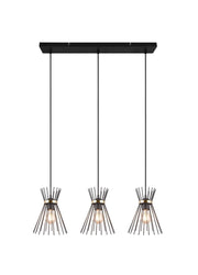 Lampada a sospensione tripla RL ROD nero/oro 3xE27 40W