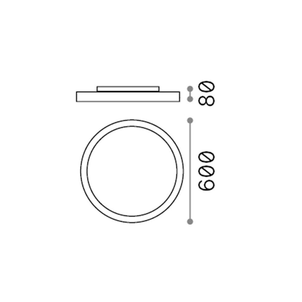 Plafoniera Moderna Fly Alluminio-Materie Plastiche Bianco Led 53W 3000K D60Cm