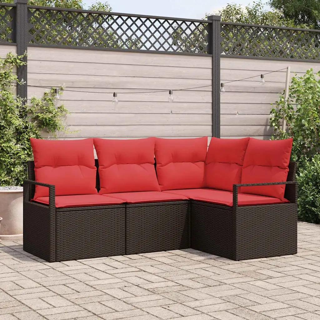 Set di divani 4 pcs Marrone polyrattan 3346364