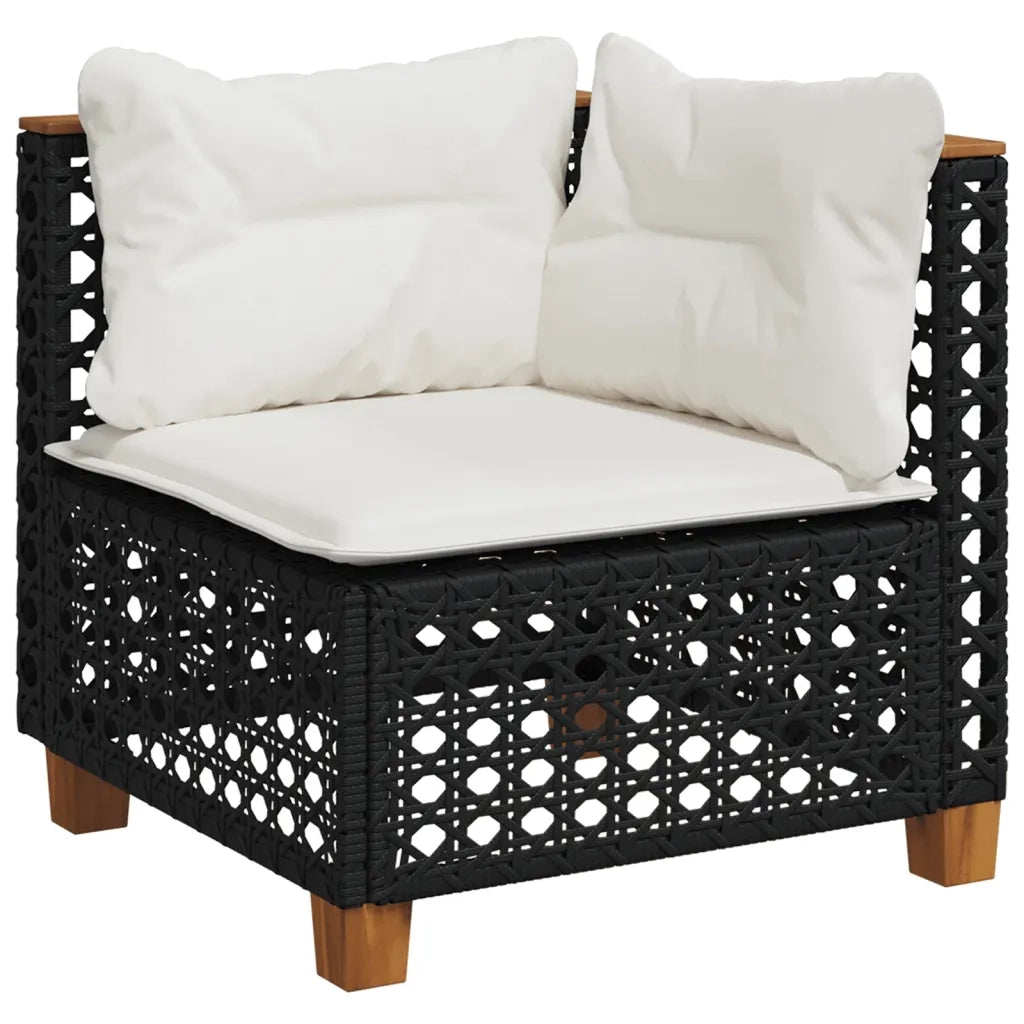 Set Divani da Giardino con Cuscini 8 pz Nero in Polyrattan 3261764