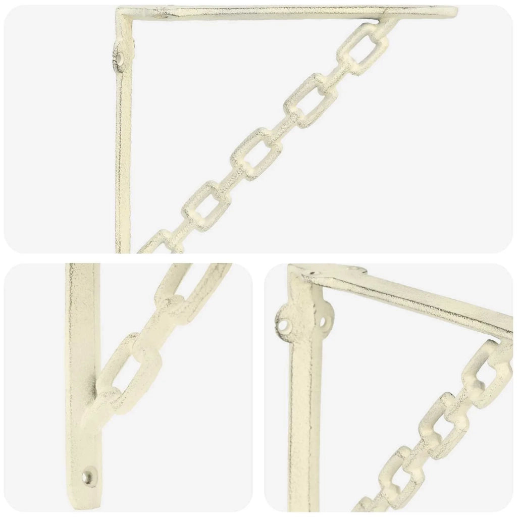 Supporti per mensole da parete 2 pz Bianco Antico 42038927