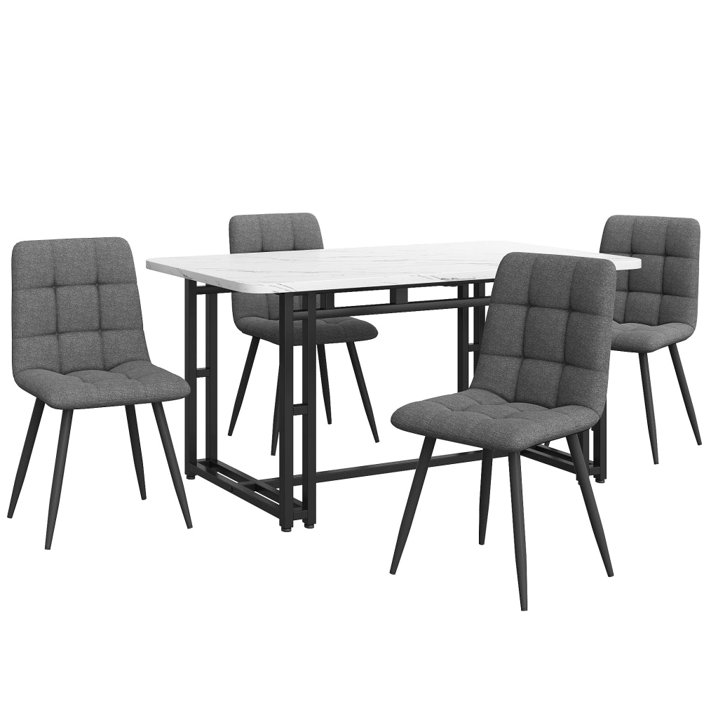 Set da pranzo moderno con tavolo e 4 sedie