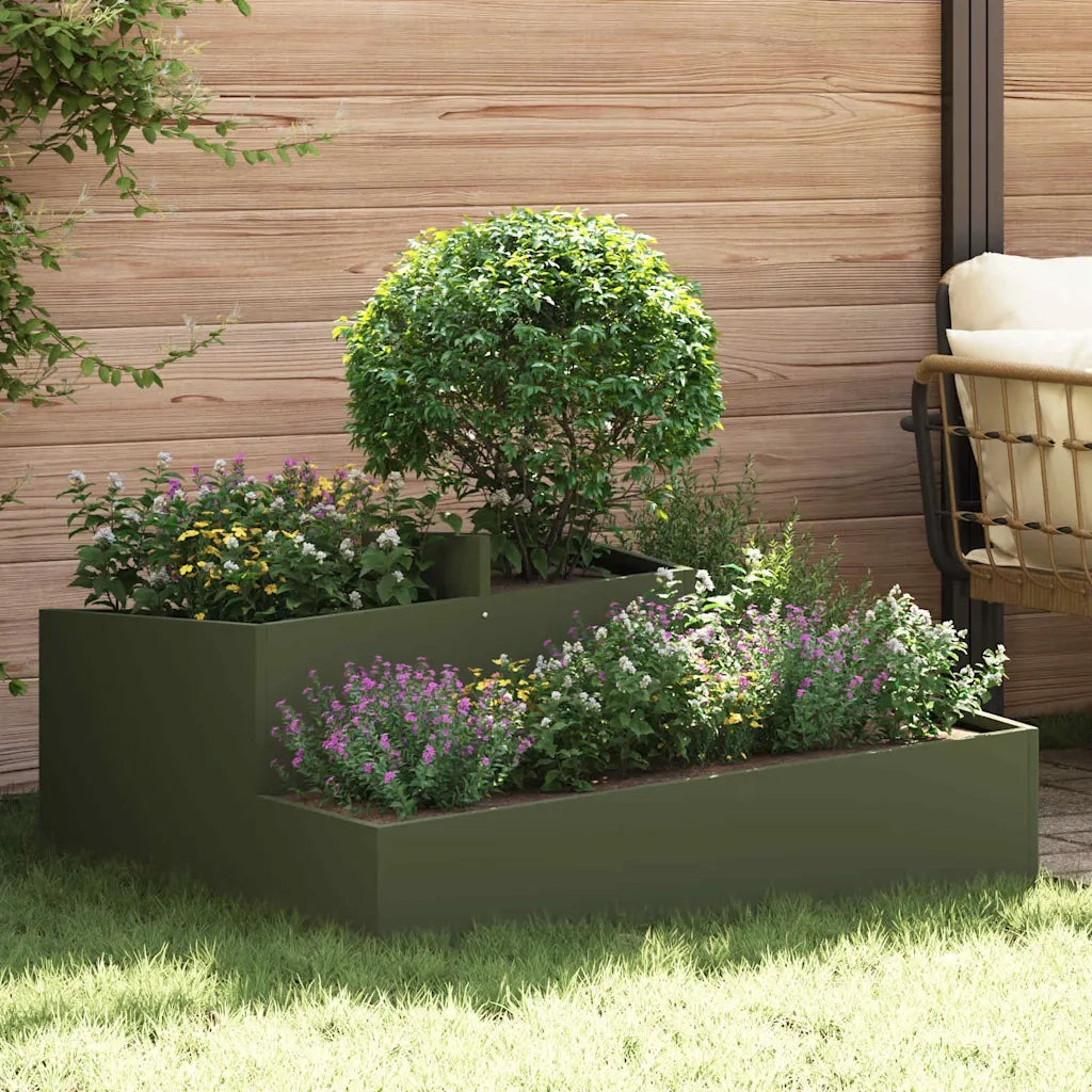 Vaso da giardino Verde oliva 100 x 100 x 50 cm