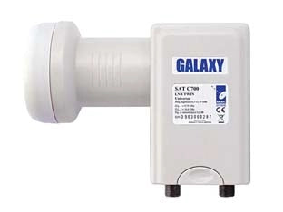 ILLUMINATORE LNB PER PARABOLA UNIVERSALE 2 USCITE  2 uscite  connettori tipo F   ø mm.40