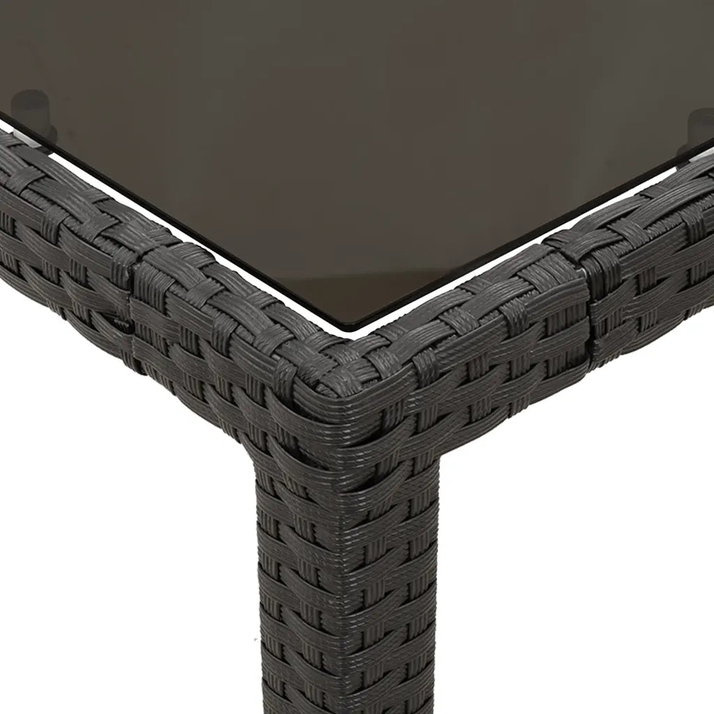Set da Pranzo da Giardino 7 pz Nero con Cuscini in Polyrattan