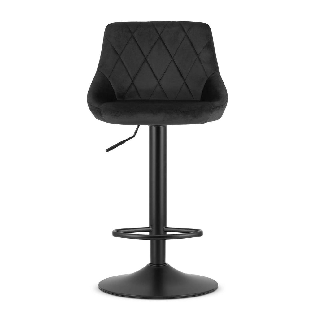 Set di 2 Sgabelli Bar Kast Girevoli in Velluto Nero