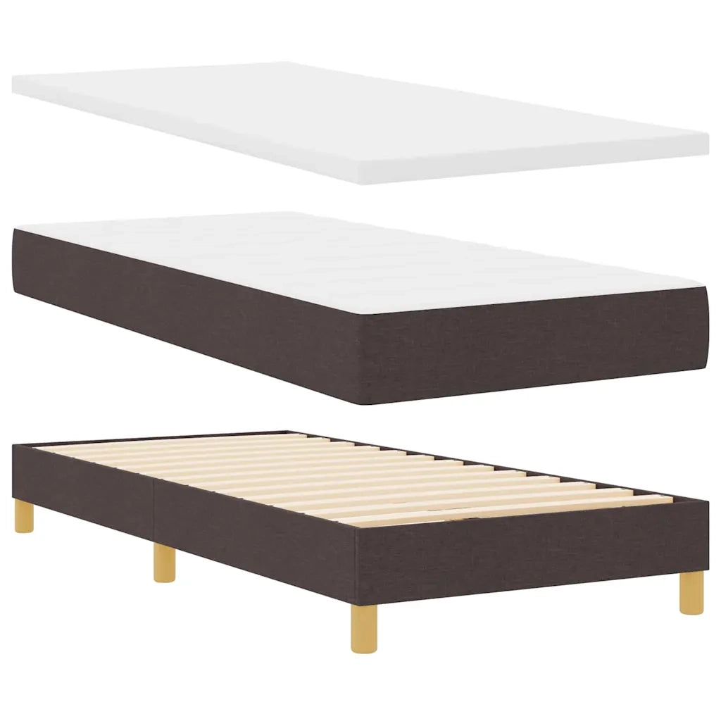 Letto a molle con cuscino Marrone Scuro 100 x 200 cm Tessuto 3338898