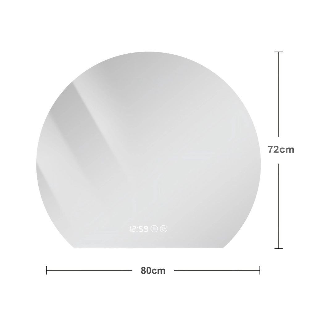 Specchio da bagno LED con luce dimmerabile e antiappannamento; 3 temperature di colore; orologio e temperatura