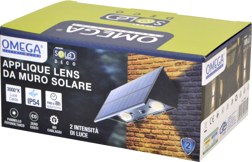Applique da muro solare biemissione 4W 3000K
