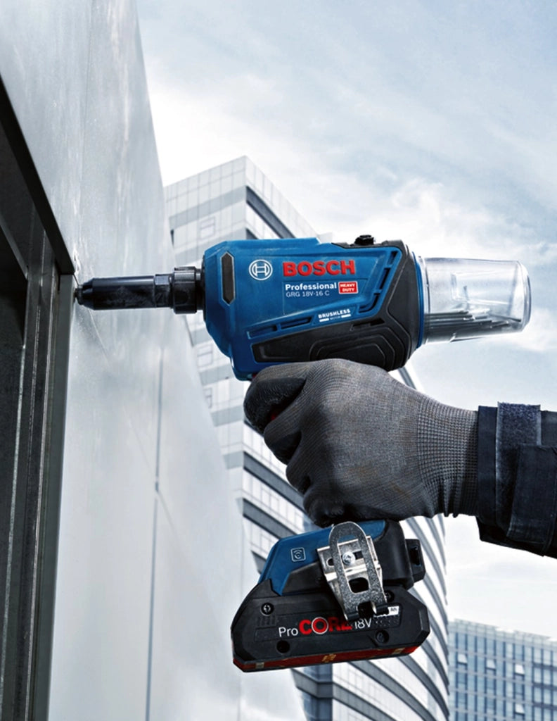 Rivettatrice BOSCH GRG 18V-16 C (2 x 4,0 Ah ProCORE + GAL18V-40 + L-Boxx 136)