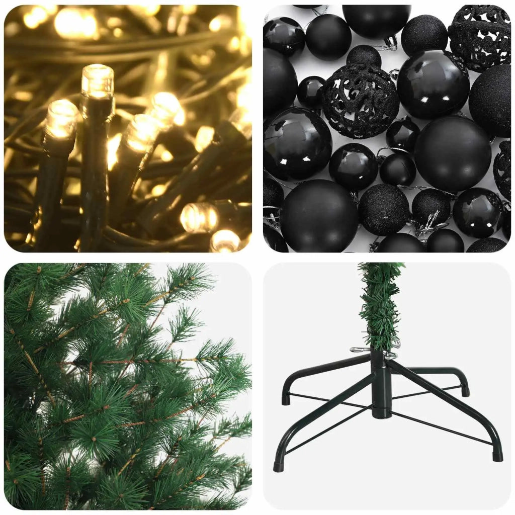 Albero di Natale artificiale con palline 150 cm 150 LED 3465554