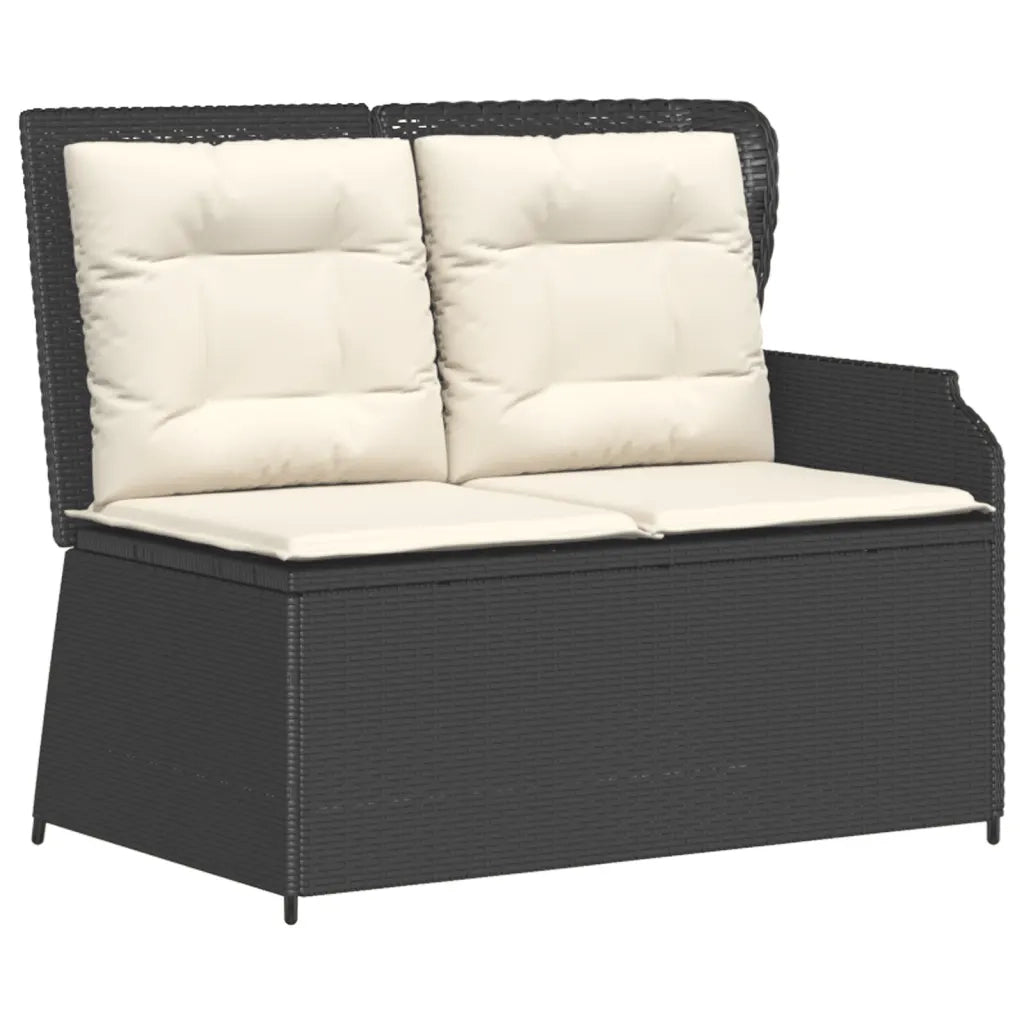 Set Divani da Giardino 3 pz con Cuscini Nero in Polyrattan 3262101