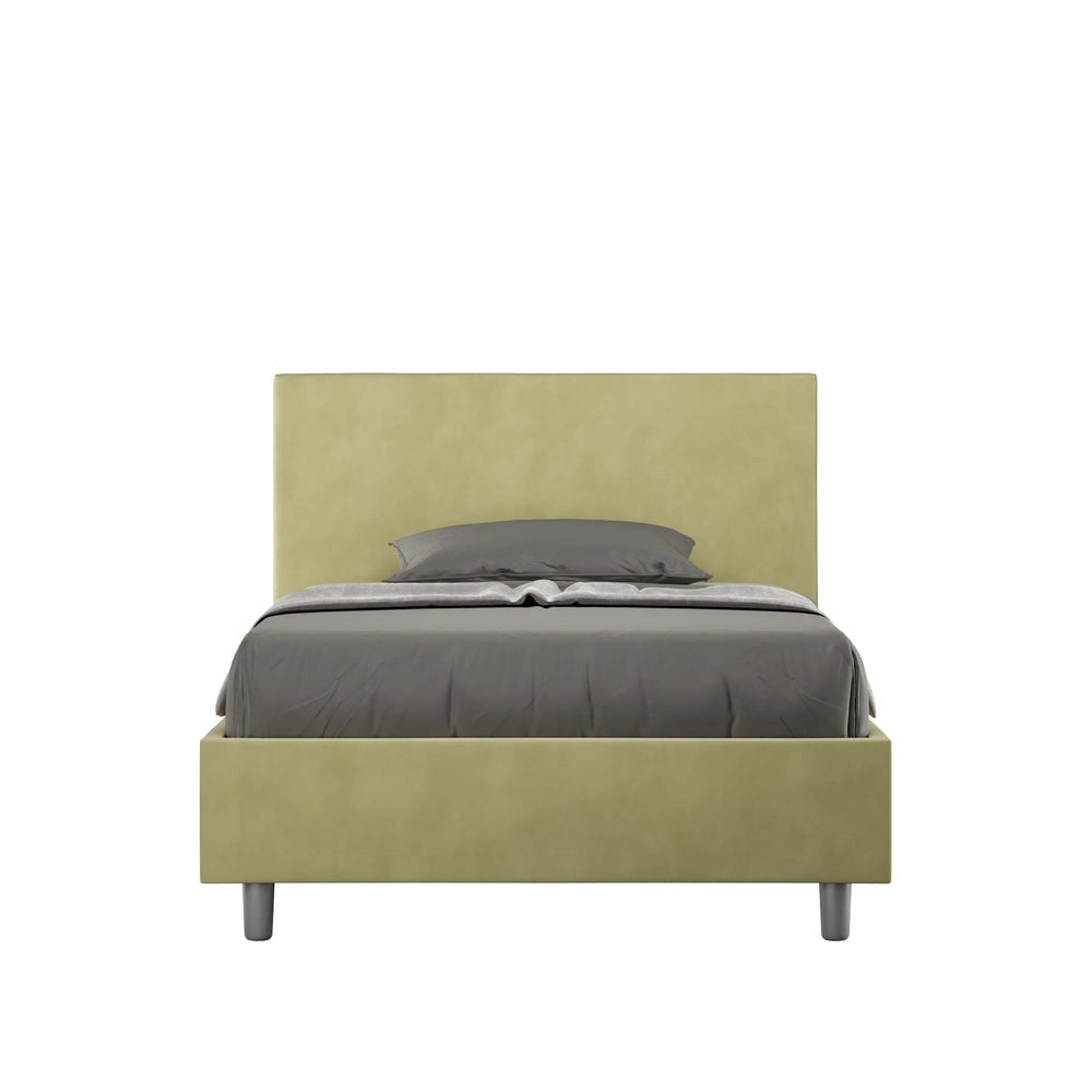 Letto Singolo 80x210 cm con Rete e Contenitore Adele Tè Verde