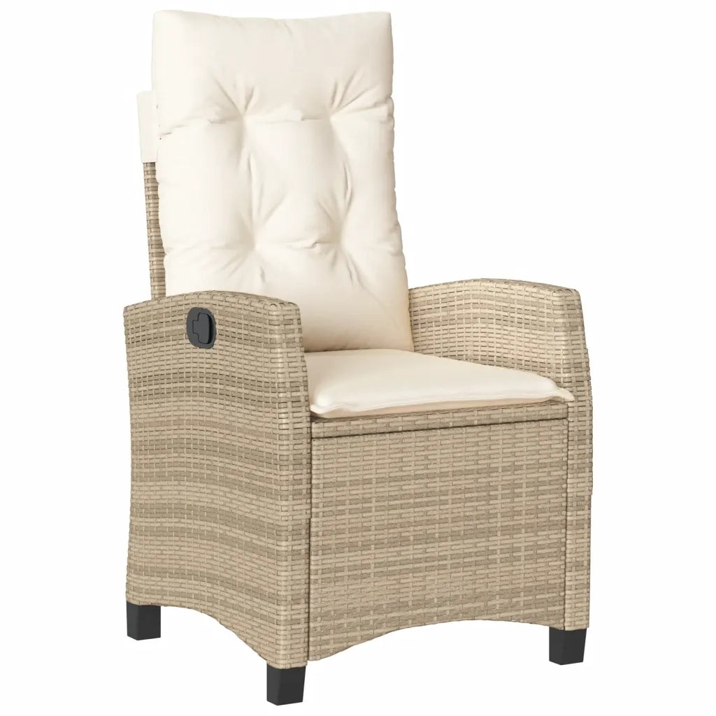 Set da Pranzo da Giardino 7 pz con Cuscini Beige in Polyrattan 3212817