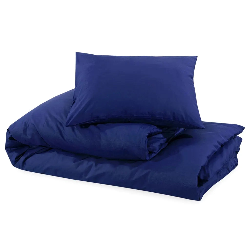 Set Copripiumino Blu Marino 200x200 cm in Cotone 136143
