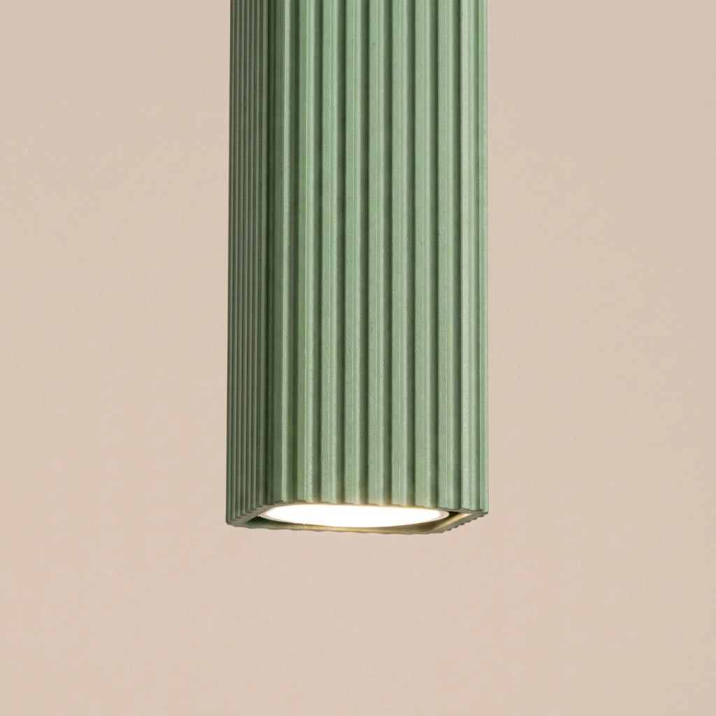 Lampada a sospensione RAYO 3P verde salvia