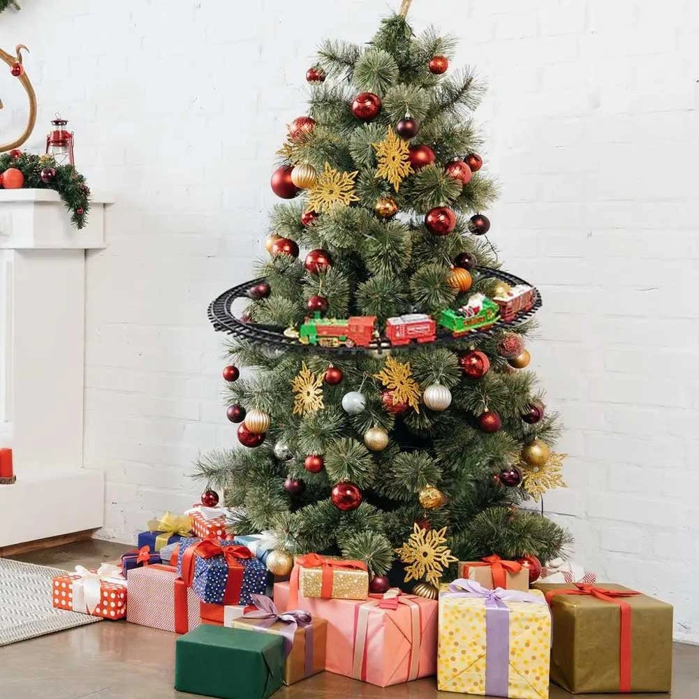 Trenino per Albero di Natale Treno con Supporto per Centro Albero con Luci Suoni