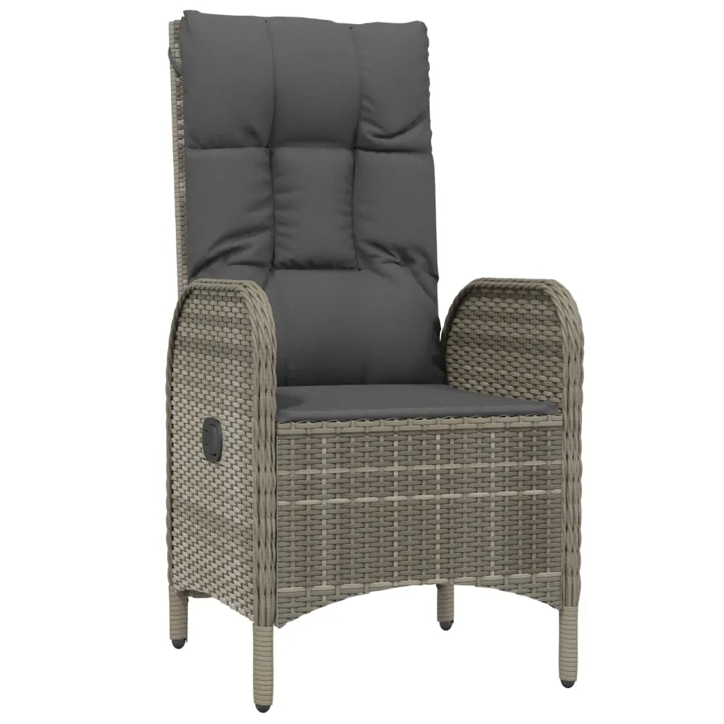 Set da Pranzo da Giardino 9 pz con Cuscini in Polyrattan Grigio 3213518