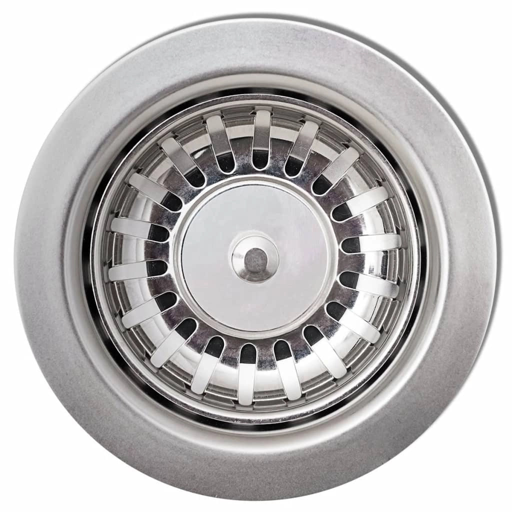 Lavello da cucina in granito con gocciolatoio reversibile 76,5 cm grigio 02_0002305