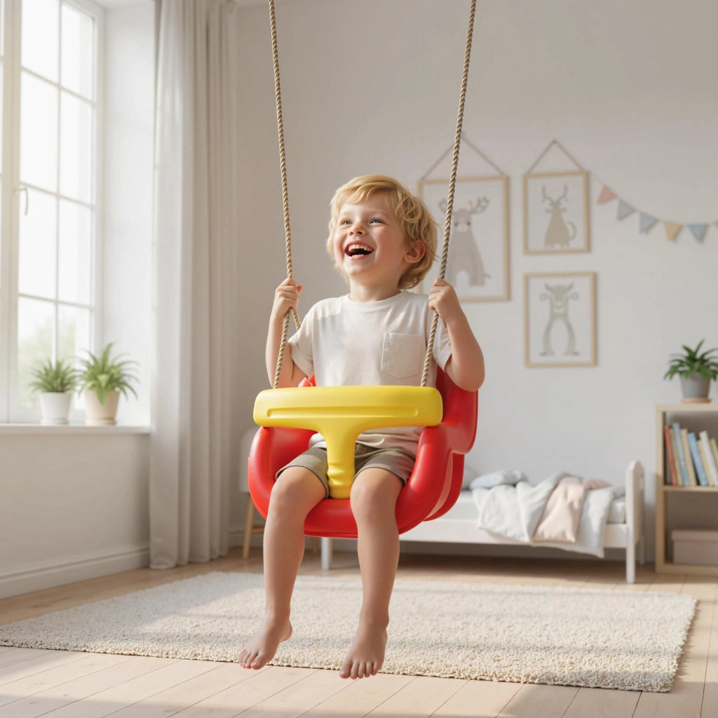 Altalena per Bambini con Cuscino e Sicurezza ¨C Minimal ¨C Rosso per Interno/Esterno