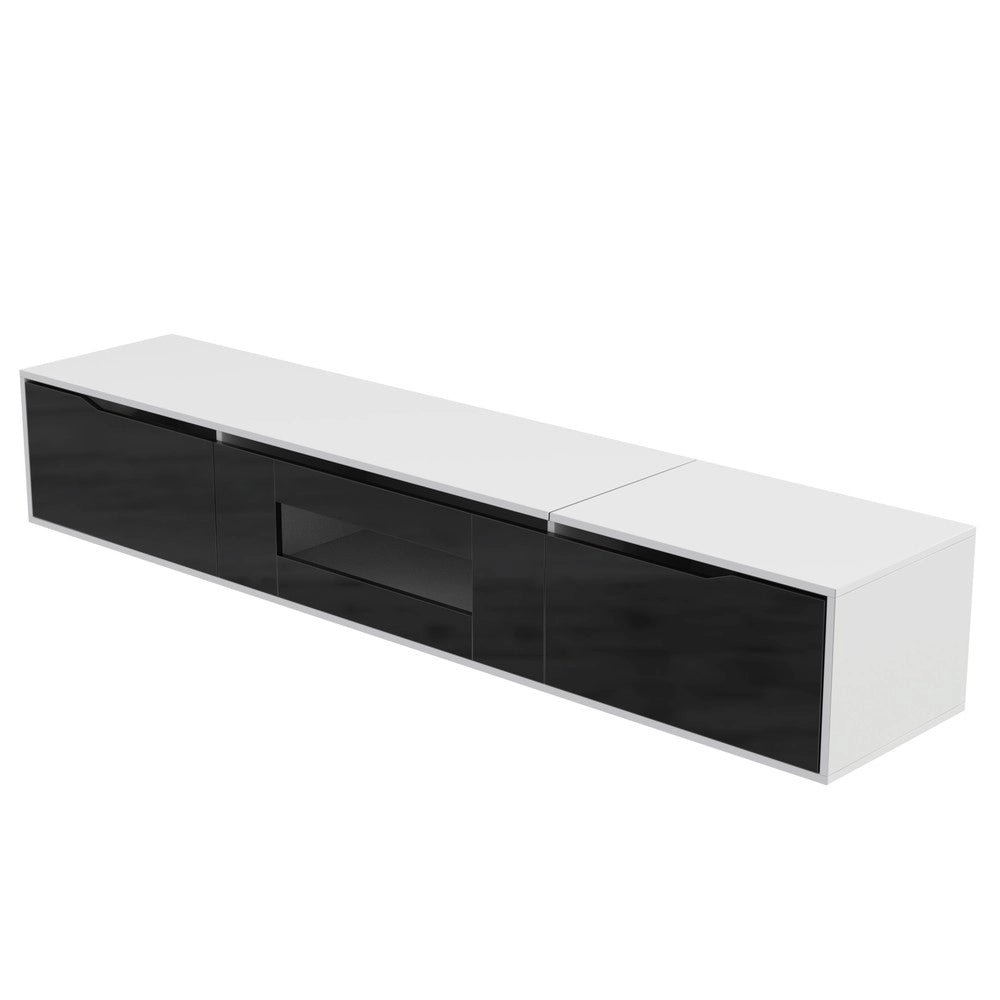 Mobile TV e Vetrina ¨C Xylo ¨C Nero Lucido e Bianco, LED Colore