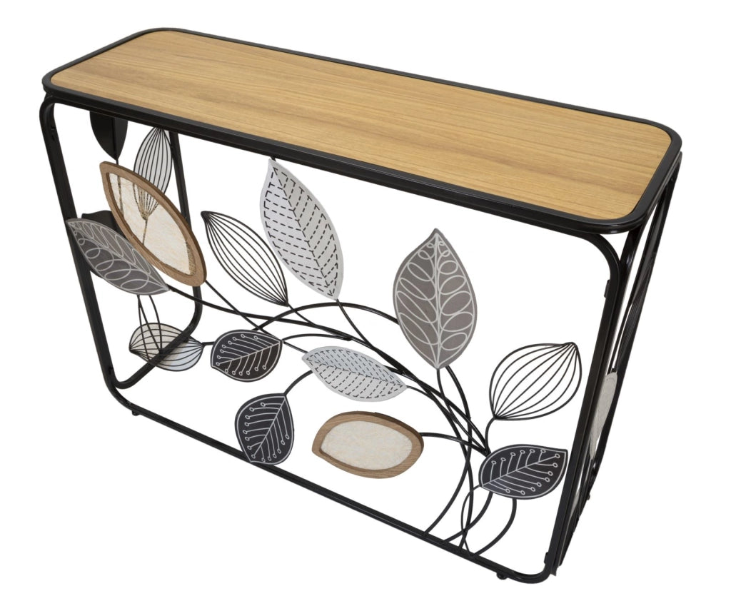 Console Autumn 108x36,8x80 cm in Ferro e MDF e Vetro Multicolor