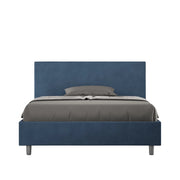 Letto Matrimoniale Extra Large 190x210 cm con Rete e Contenitore Adele Blu