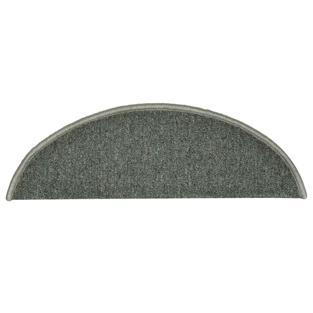 Tappetini per scale 30 pz 56x17x3 cm Verde scuro semicircolari 3365741