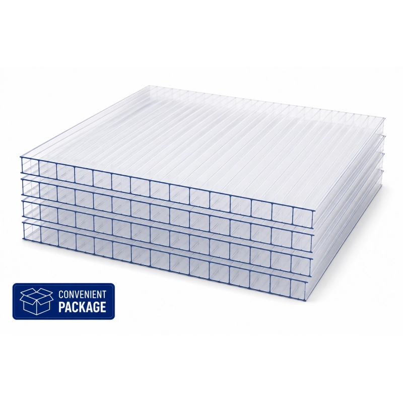 EZOOZA Policarbonato Alveolare 10 mm 100x98 cm Trasparente 4 Pezzi