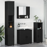 Set di mobili per il bagno Montaggio a parete 4 pcs Nero